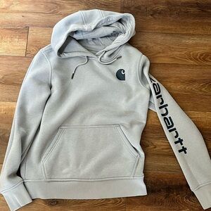 Carhartt Light Gray Hoodie with Black Logo